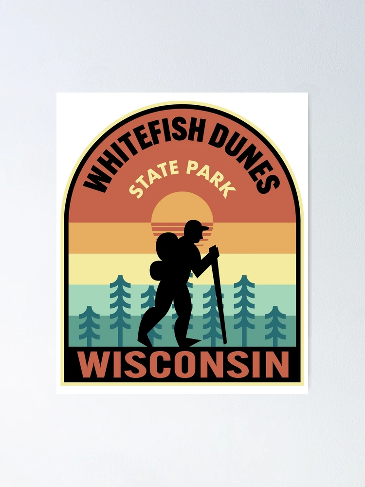 Thumbnail 1 von 3, Poster, Whitefish Dunes State Park Wisconsin Retro Hiking designt und verkauft von HalpinDesign.
