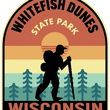 Vorschaubild zum Design Whitefish Dunes State Park Wisconsin Retro Hiking von HalpinDesign