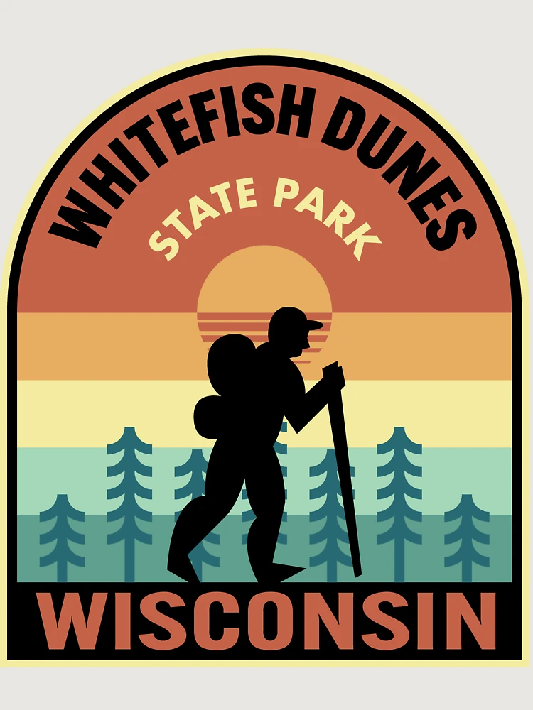 Thumbnail 6 von 6, Premium Oversized Pullover, Whitefish Dunes State Park Wisconsin Retro Hiking designt und verkauft von HalpinDesign.