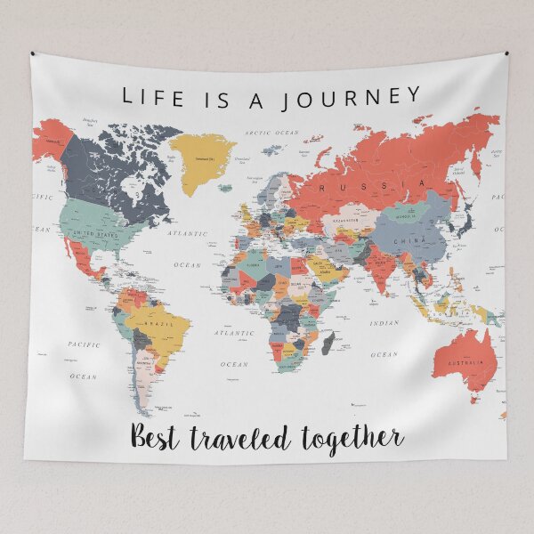 Item preview, World Map Life is a Journey designed and sold by UrbanEpiphany.