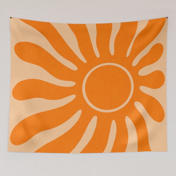 Item preview, Retro Wavy Sun 60s Orange Yellow designed and sold by trajeado14.