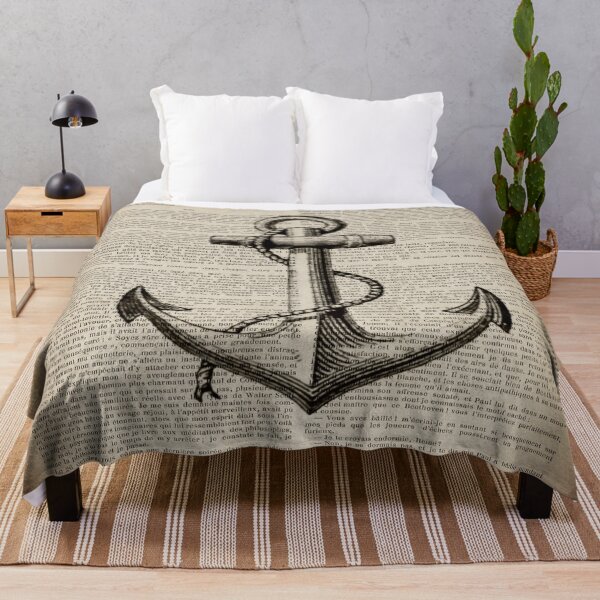 Item preview, 1980s dark academia beach nautical captain newspaper print vintage anchor designed and sold by LEILA ART SPACE.