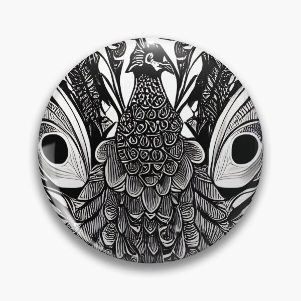 Item preview, Peacock black and white pattern #3 designed and sold by Mitrodoros.