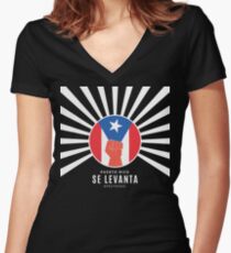 Puerto Rico Se Levanta Women's Fitted V-Neck T-Shirt