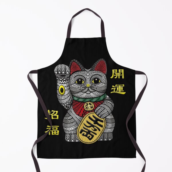 Item preview, Lucy Beckoning Cat with Japanese Pattern Maneki-Neko designed and sold by izanagi-design.