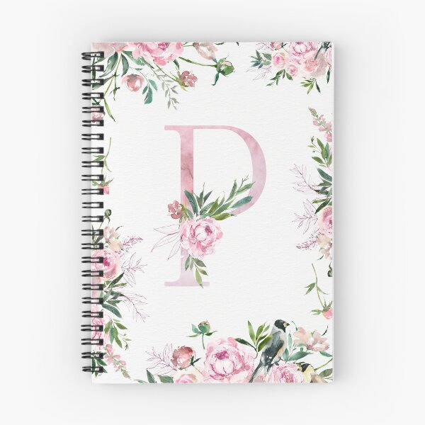 Item preview, Letter P Pink Peony Flower designed and sold by WildAliceArt.