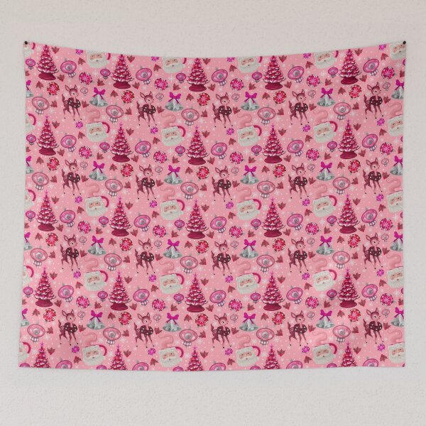 Item preview, Retro Christmas Pattern - Pink designed and sold by Korynnedesigns.