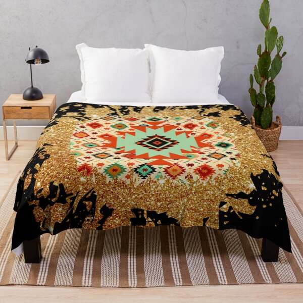 Item preview, Western Pattern With Tribal Symbols And Distressed Glitter Background designed and sold by handsoftime2020.