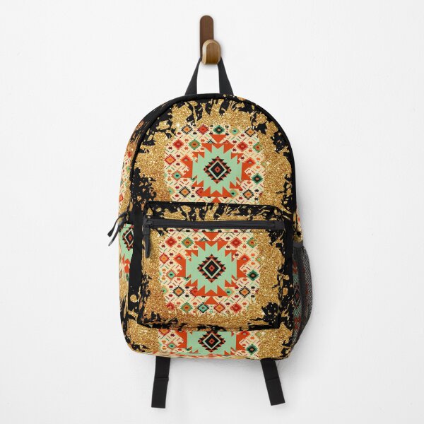 Item preview, Western Pattern With Tribal Symbols And Distressed Glitter Background designed and sold by handsoftime2020.