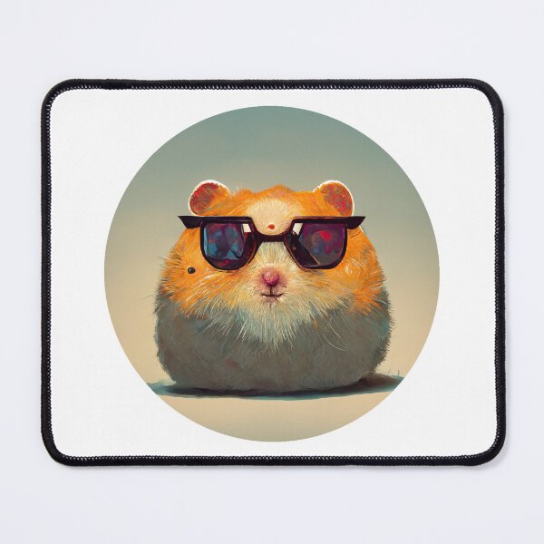 Item preview, hamster with sunglasses - small rodent with a stocky body, stubby tail and large cheek pouches designed and sold by Vocky5.