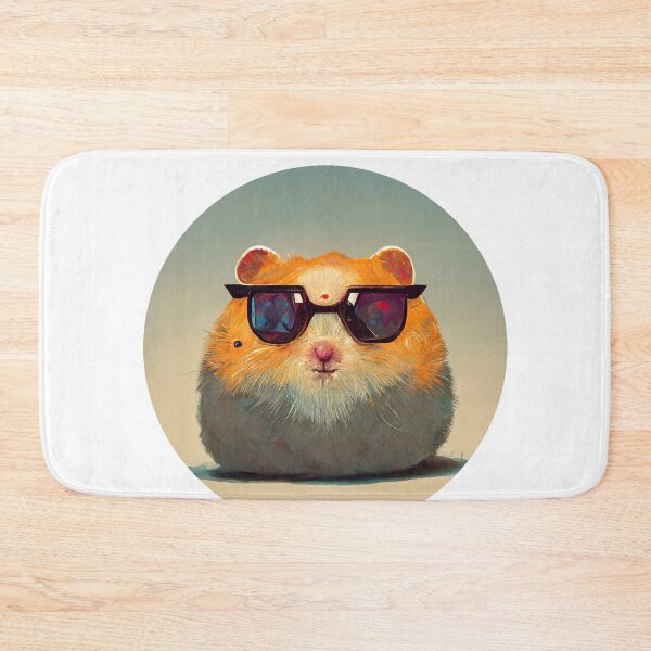 Item preview, hamster with sunglasses - small rodent with a stocky body, stubby tail and large cheek pouches designed and sold by Vocky5.