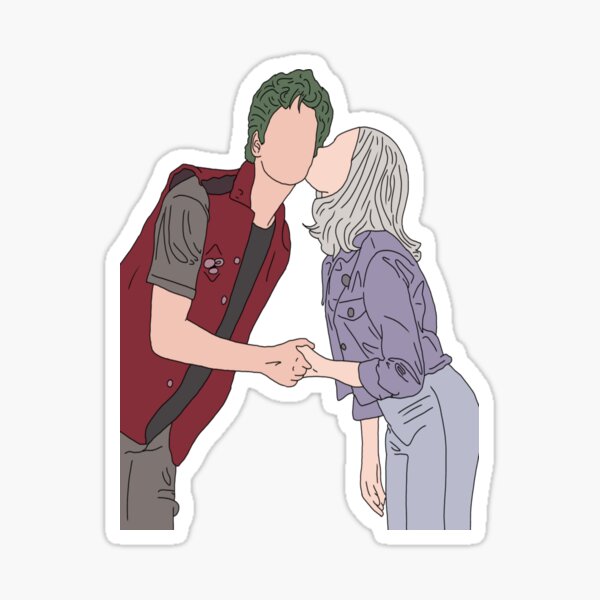 Zed And Addison Cheek Kiss Sticker For Sale By Postlydia Redbubble   St,small,507x507 Pad,600x600,f8f8f8 