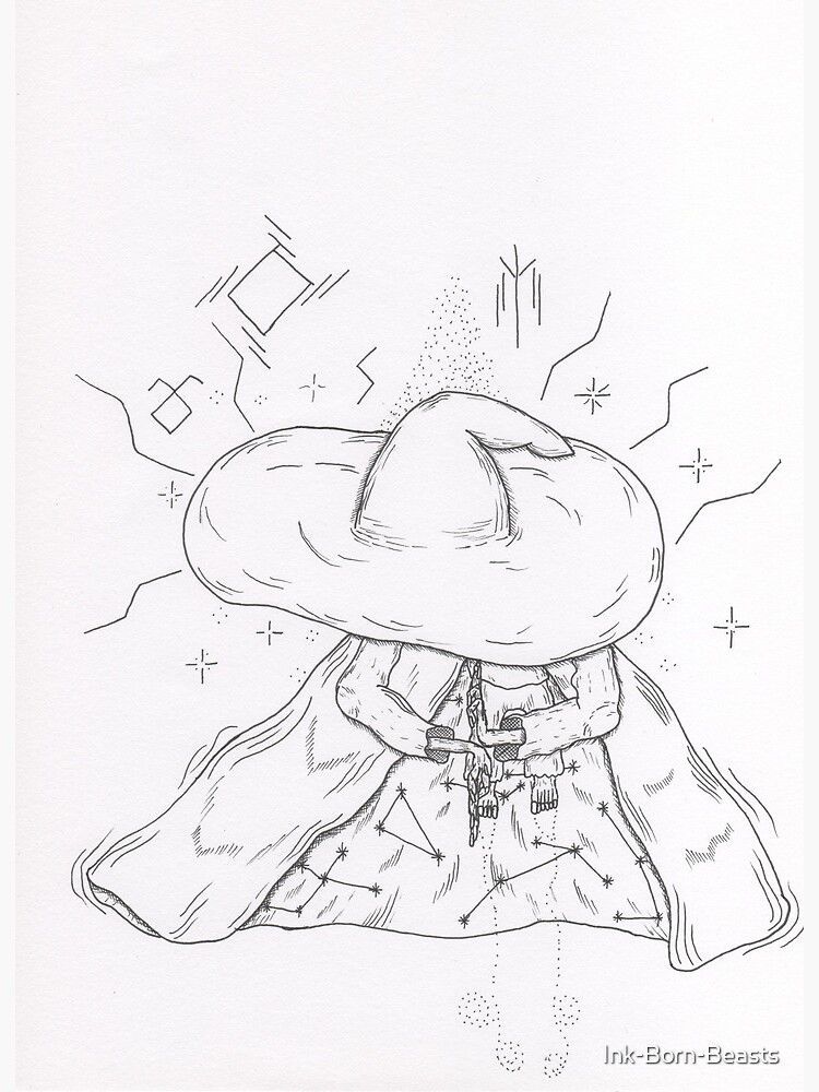 Big hat wizard Art Board Print