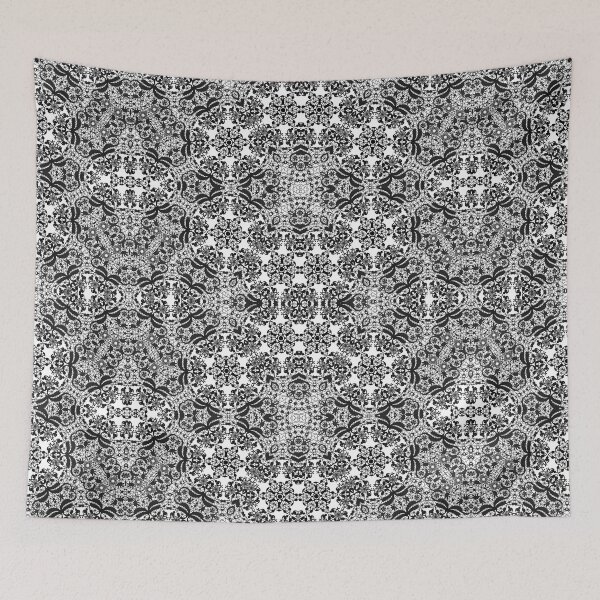 Item preview, Black and white lace openwork pattern designed and sold by fuzzyfox.