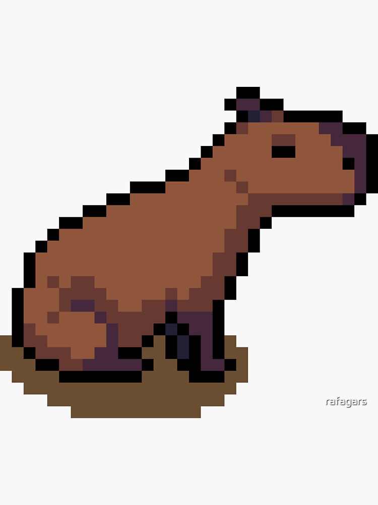 Capybara Pixel Art Sticker for Sale by michelles2321, pixel art 