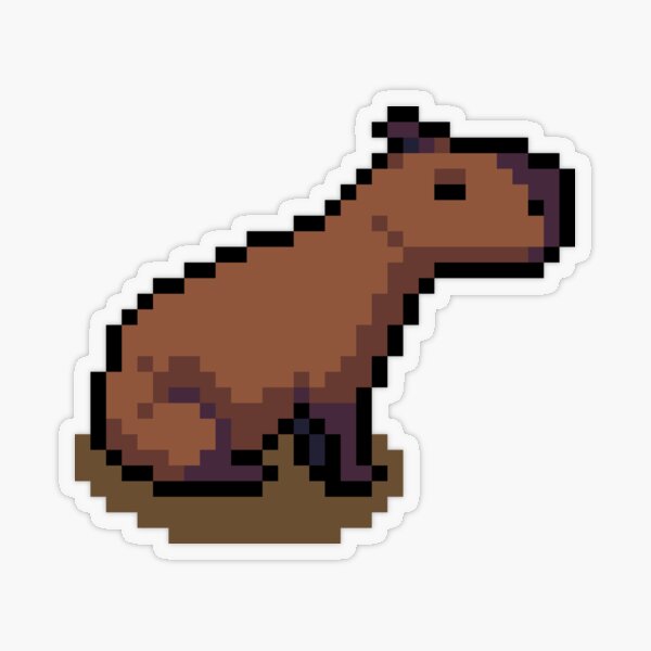 Capybara Pixel Art Sticker for Sale by michelles2321, pixel art 