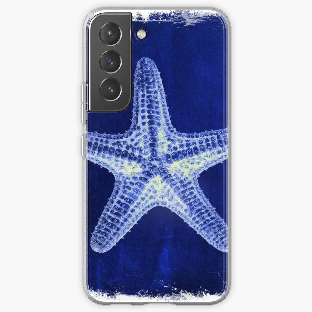 Discover coastal seaside ocean navy blue beach chic starfish | Samsung Galaxy Phone Case