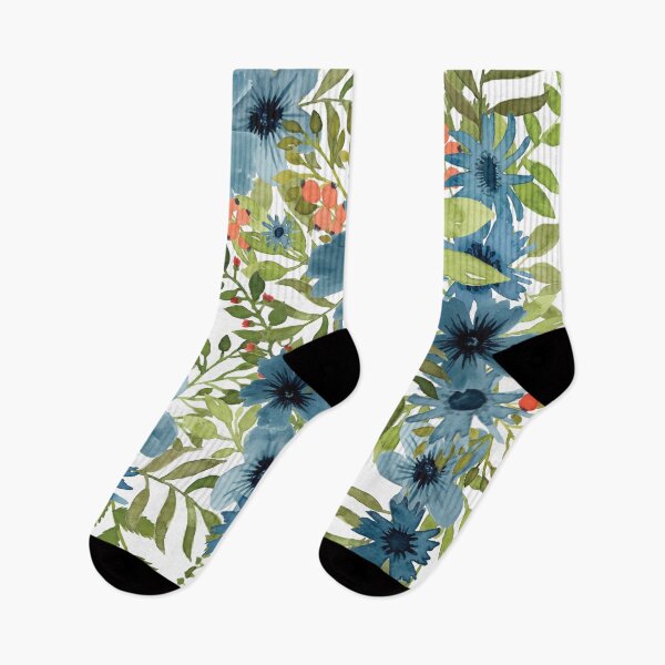 Item preview, Watercolor Floral in Shades of Blue designed and sold by pugmom4.