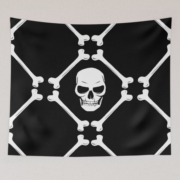Item preview, Skull and bones pattern black and white designed and sold by Maria  Singh.