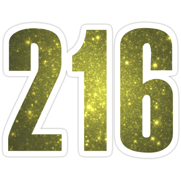 216 Cleveland Gilded Galaxy Phone Area Code Shirts Stickers   Sticker,375x360 Bg,ffffff.u1 