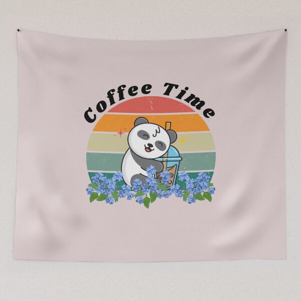 Item preview, Cute panda drinking coffee, coffee and panda designed and sold by ColourTrials.