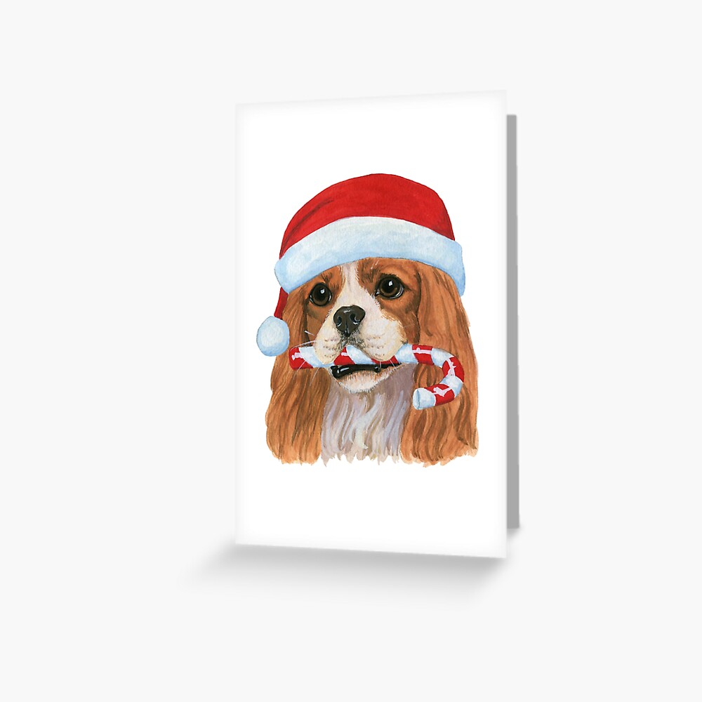 Cavalier, king sale charles, spaniel, ruby, blenheim, dog, sleigh, sledding, christmas, holidays, winter, christmas art, CANVAS