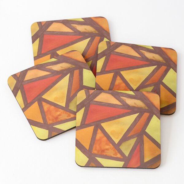 Item preview, Golden Geometric Stained Glass designed and sold by CreatedbyCM.