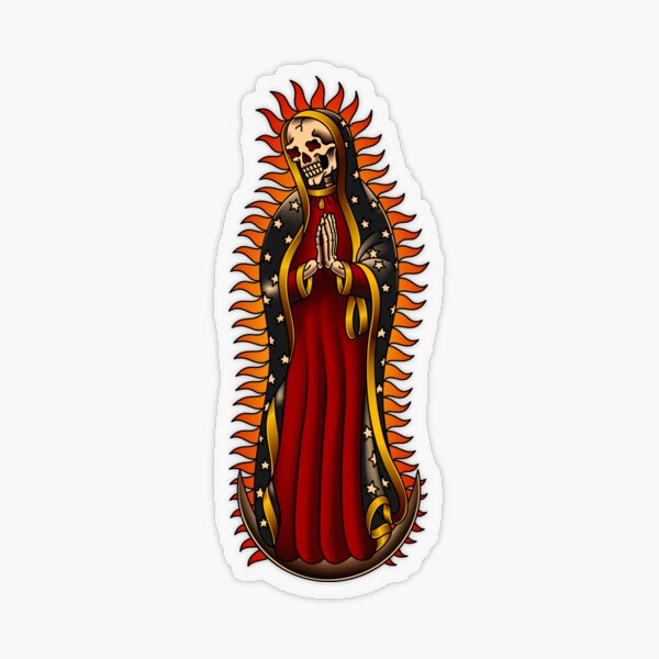 Salty-Dog américain traditionnel Santa Muerte Sticker transparent