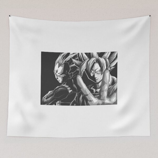 Item preview, Goka and Vegetto Popart grayscale designed and sold by Rizky Dwi Aprianda.