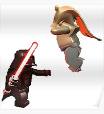 Vader Chokes Jar Jar Poster