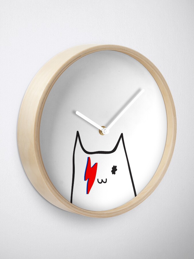 Alternate view of Bowie Cat Clock