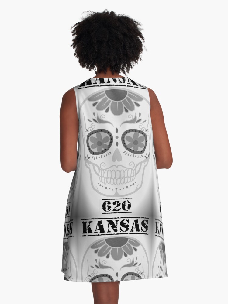 Thumbnail 3 of 4, A-Line Dress, Kansas 620 - The Captain of Grey-Skull designed and sold by kinkatstyle.