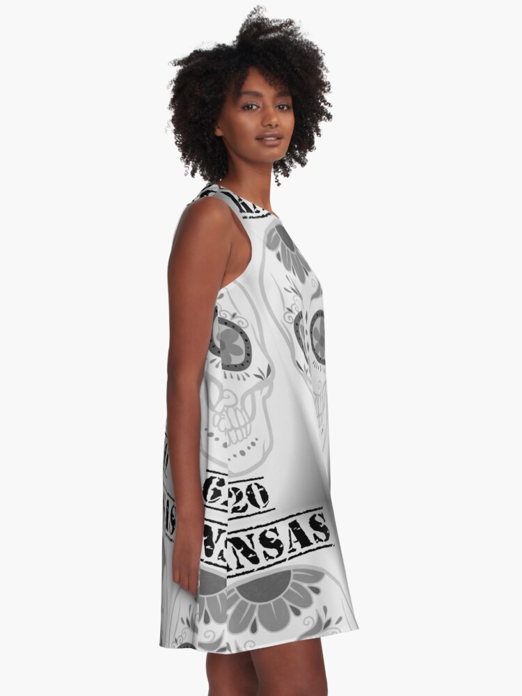 Thumbnail 2 of 4, A-Line Dress, Kansas 620 - The Captain of Grey-Skull designed and sold by kinkatstyle.