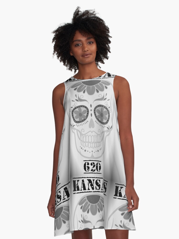 Thumbnail 1 of 4, A-Line Dress, Kansas 620 - The Captain of Grey-Skull designed and sold by kinkatstyle.