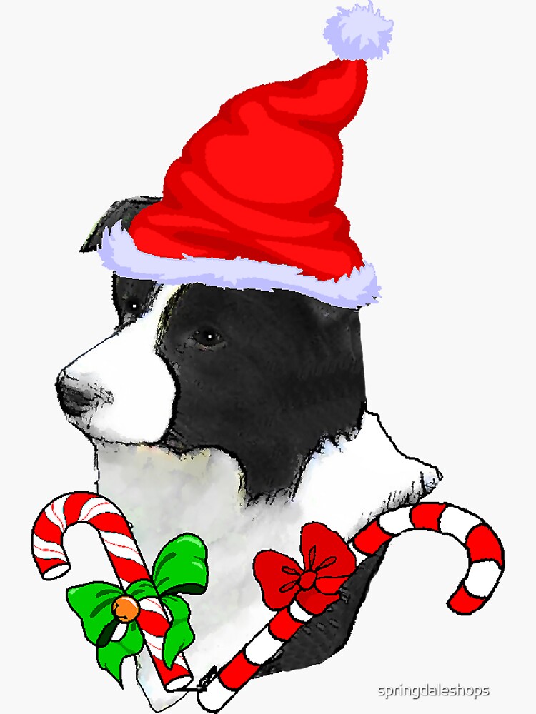 border collie christmas pillow