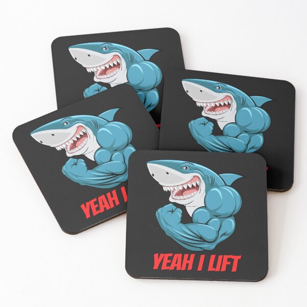 Item preview, GREAT WHITE SHARK YEAH I LIFT MUSCLE GYM  designed and sold by mkzmerch.
