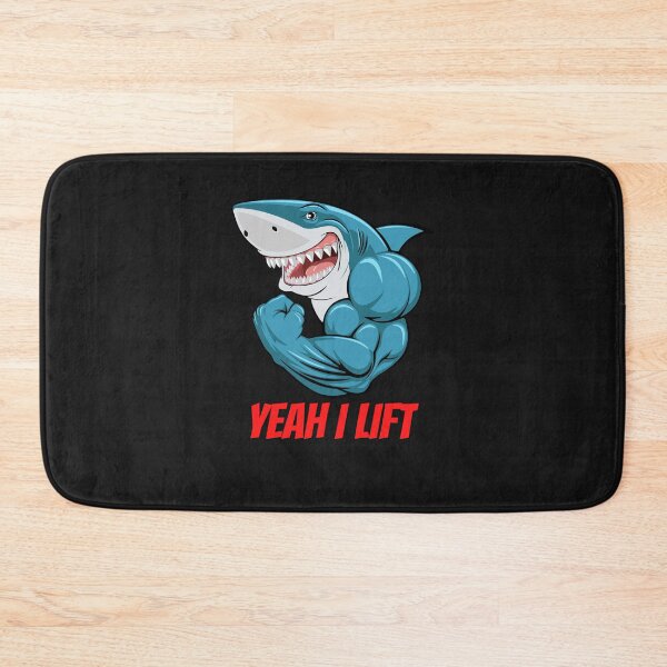 Item preview, GREAT WHITE SHARK YEAH I LIFT MUSCLE GYM  designed and sold by mkzmerch.