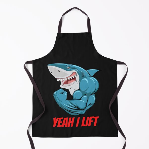 Item preview, GREAT WHITE SHARK YEAH I LIFT MUSCLE GYM designed and sold by mkzmerch.
