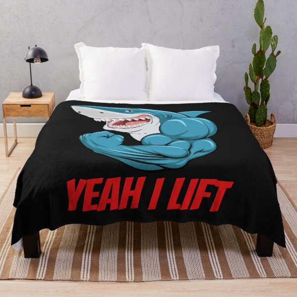 Item preview, GREAT WHITE SHARK YEAH I LIFT MUSCLE GYM  designed and sold by mkzmerch.