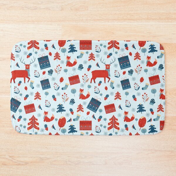 Item preview, Polar Christmas, Illustration with a beautiful pattern of cute animals enjoying the snow and Christmas elements. designed and sold by Malogue.