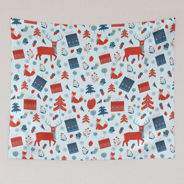 Item preview, Polar Christmas, Illustration with a beautiful pattern of cute animals enjoying the snow and Christmas elements. designed and sold by Malogue.