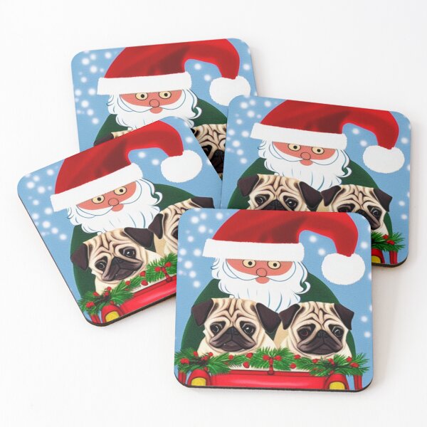 Item preview, Pugs with Santa designed and sold by pugmom4.