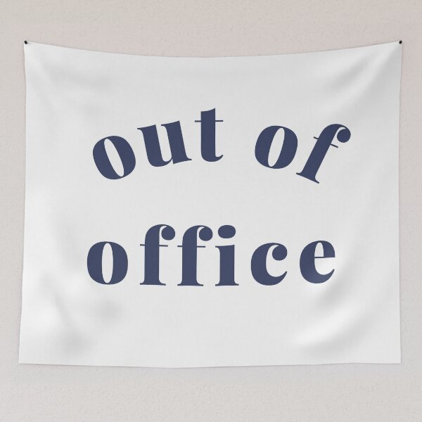 Item preview, Out of Office Slogan Design. Funny Working From Home Quote. Going on Vacation make sure to put your Out of Office On. Navy Blue designed and sold by That Cheeky Tee.