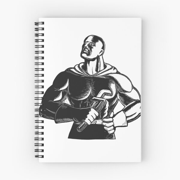 Item preview, Superhero Plumber With Wrench Woodcut designed and sold by patrimonio.