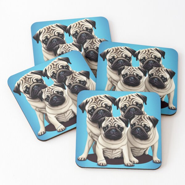 Item preview, Four Adorable Pugs designed and sold by pugmom4.