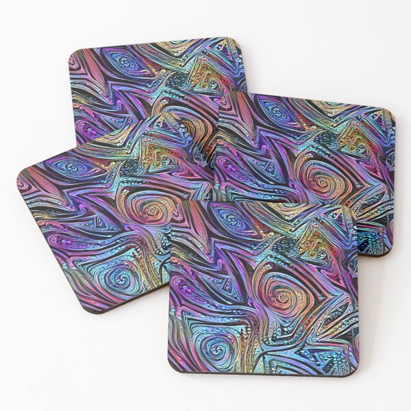 Item preview, Trippy Warped Triangles Abstract in Cool Colors designed and sold by ittybittyowl.