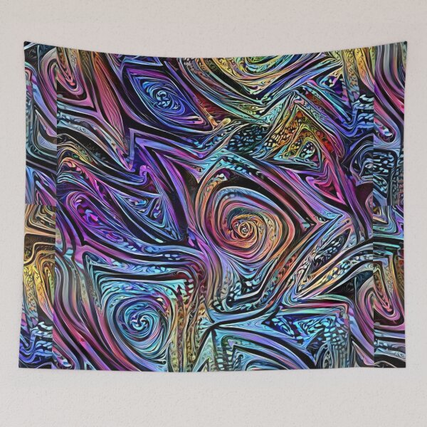 Item preview, Trippy Warped Triangles Abstract in Cool Colors designed and sold by ittybittyowl.
