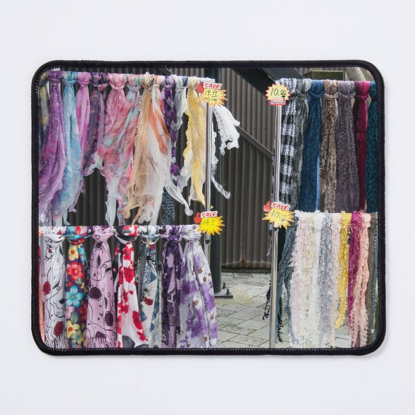 Item preview, Selling scarves on a windy day. designed and sold by Gabriele Maurus.