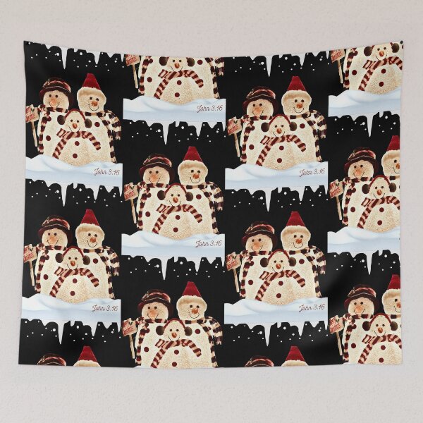 Item preview, Merry Christmas Snowmen Christian Family Xmas Bible Verse Book of John designed and sold by onlyscriptures.