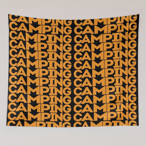 Item preview, Camping in orange repeated text designed and sold by hockeng.
